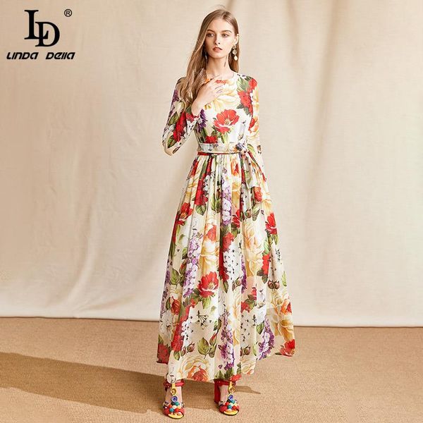 della summer fashion runway maxi dress women long sleeve belted roses floral print boho holiday chiffon casual dresses, Black;gray
della summer fashion runway maxi dress women long sleeve belted roses floral print boho holiday chiffon casual dresses, Black;gray