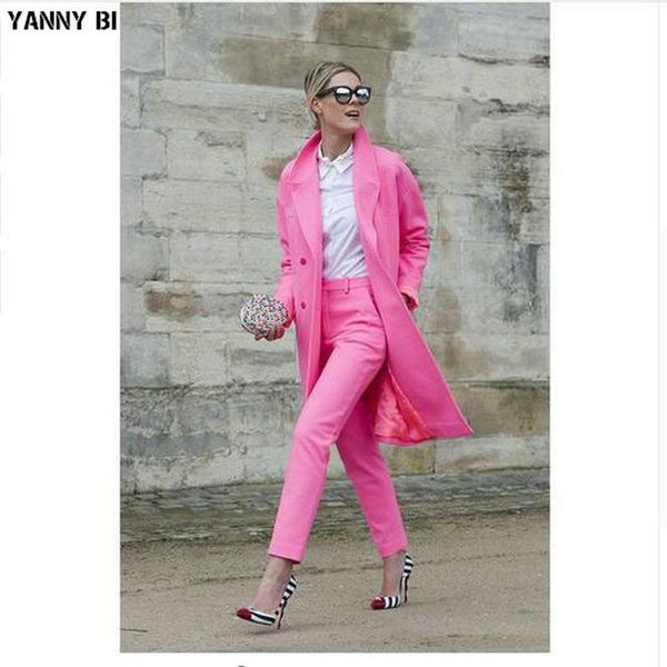 pink womens business suits blazer with pants long jacket slim fit trouser suit women's two piece, White
pink womens business suits blazer with pants long jacket slim fit trouser suit women's two piece, White