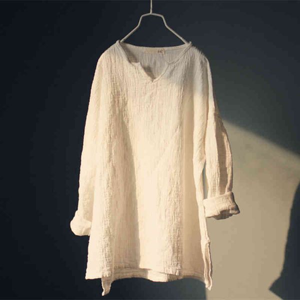 women's t-shirt women cotton linen t-shirts brief 2021 autumn long sleeve thick warm casual vintage female gtio, White
women's t-shirt women cotton linen t-shirts brief 2021 autumn long sleeve thick warm casual vintage female gtio, White