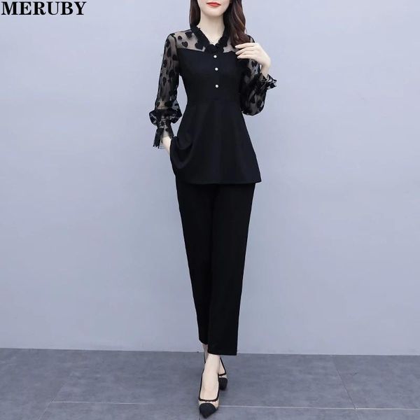 women's two piece pants autumn elegant set women plus size suit ol long sleeve lace patchwork + elastic waist outfits 2021, White
women's two piece pants autumn elegant set women plus size suit ol long sleeve lace patchwork + elastic waist outfits 2021, White