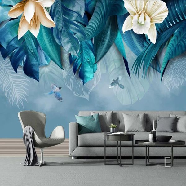 wallpapers drop custom large 3d wallpaper mural nordic hand painted tropical plants flowers wall decoration
wallpapers drop custom large 3d wallpaper mural nordic hand painted tropical plants flowers wall decoration