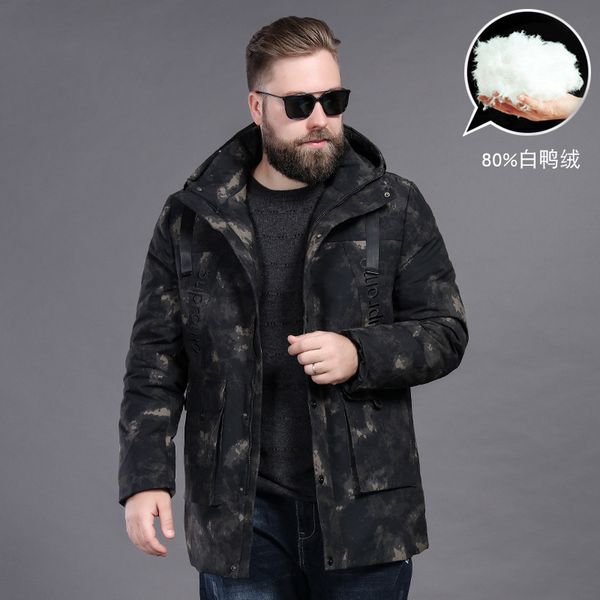 winter men's oversized down jacket fat man loose casual camouflage winter medium length, Black
winter men's oversized down jacket fat man loose casual camouflage winter medium length, Black