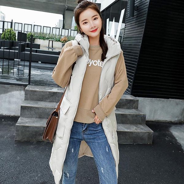 women's vests geckoistail 2021 autumn winter women vest waistcoat coat sleeveless jacket cotton warm hooded long female outerwear, Black;white
women's vests geckoistail 2021 autumn winter women vest waistcoat coat sleeveless jacket cotton warm hooded long female outerwear, Black;white