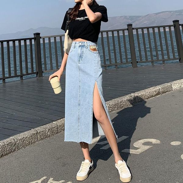 skirts summer high waist side slit jean mid-calf female solid color casual a-line bottoms fashion women denim skirt, Black
skirts summer high waist side slit jean mid-calf female solid color casual a-line bottoms fashion women denim skirt, Black