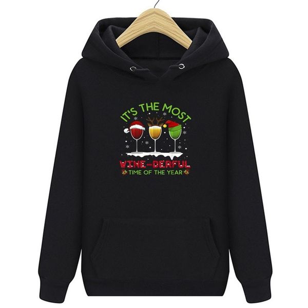 new men's women's autumn and winter sweater christmas hat wine cup letter printed round neck long sleeve hooded pullover sweater, Black
new men's women's autumn and winter sweater christmas hat wine cup letter printed round neck long sleeve hooded pullover sweater, Black