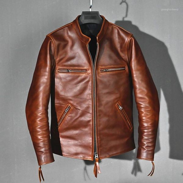 men's leather & faux qylvawoy 2021 retro genuine jacket men spring autumn real cow coat slim fit vintage motorcycle cowhide, Black
men's leather & faux qylvawoy 2021 retro genuine jacket men spring autumn real cow coat slim fit vintage motorcycle cowhide, Black