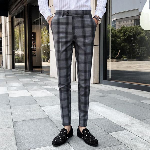 men's pants pantalones hombre 2021 lattice man's suit trousers british style mens pantalon homme autumn dress for men, Black
men's pants pantalones hombre 2021 lattice man's suit trousers british style mens pantalon homme autumn dress for men, Black