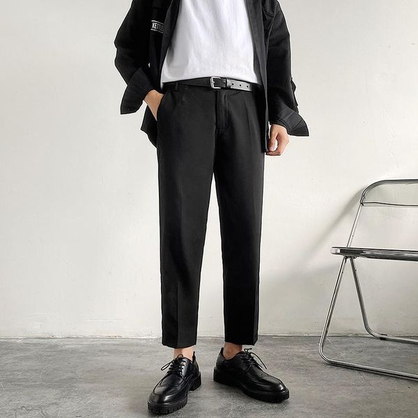 men's pants casual suit ankle-length, Black