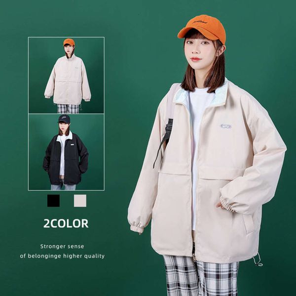 cool salt coat women's fried street trend loose color design sense wear jacket on both sides in spring and autumn, Black;brown
cool salt coat women's fried street trend loose color design sense wear jacket on both sides in spring and autumn, Black;brown