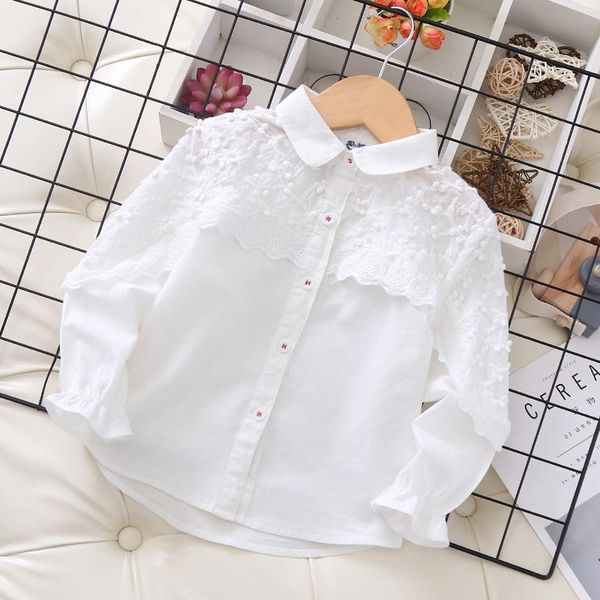 shirts stylish style lace children's white shirt 2021 spring girl long-sleeved blouses, White;black
shirts stylish style lace children's white shirt 2021 spring girl long-sleeved blouses, White;black