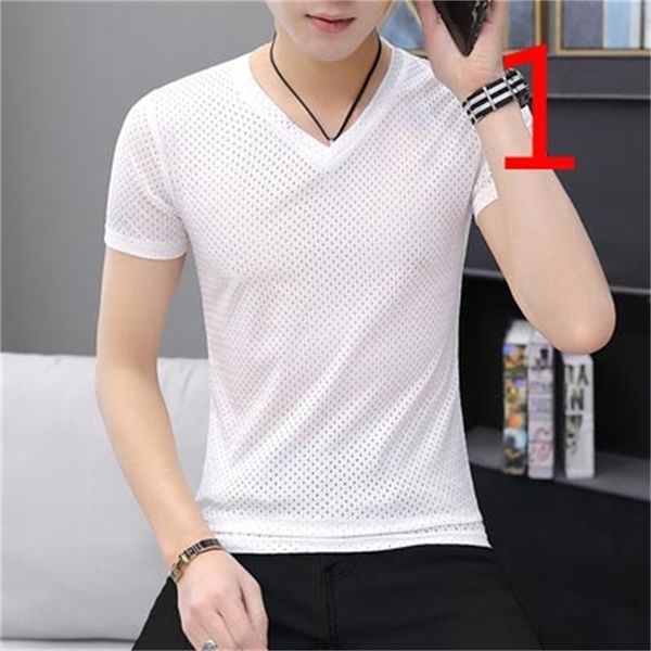 short-sleeved t-shirt men's thin section solid color mercerized cotton short-sleeved large size half-sleeved shirt 210420, White;black
short-sleeved t-shirt men's thin section solid color mercerized cotton short-sleeved large size half-sleeved shirt 210420, White;black