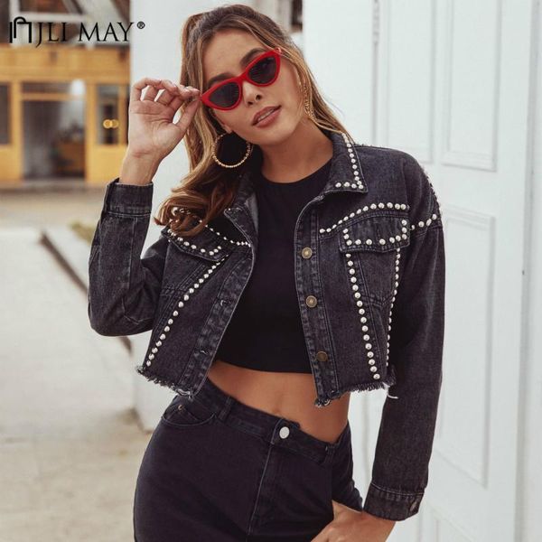 women's jackets jli may rivet black denim jacket women short turn-down collar single breasted pockets long sleeve high street jean, Black;brown
women's jackets jli may rivet black denim jacket women short turn-down collar single breasted pockets long sleeve high street jean, Black;brown
