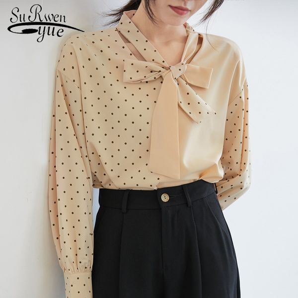 autumn women long sleeve hong kong style bow tie elegant v-neck blouses wave point print contrast color stitching shirt 6281 50 210508, White
autumn women long sleeve hong kong style bow tie elegant v-neck blouses wave point print contrast color stitching shirt 6281 50 210508, White