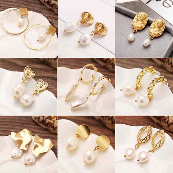 charms earrings freshwater pearl chic style creative temperament simple for women, Golden
charms earrings freshwater pearl chic style creative temperament simple for women, Golden