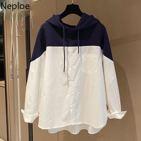 neploe fashion white hooded patchwork cotton shirt women spring fake two piece blusas contrast color blouse 4l214 210422
neploe fashion white hooded patchwork cotton shirt women spring fake two piece blusas contrast color blouse 4l214 210422