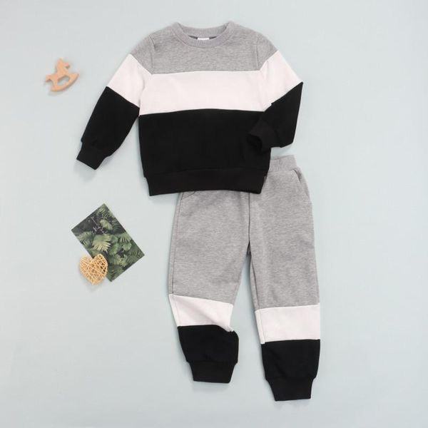 clothing sets 2 pcs toddler casual outfits autumn winter, boys color block long sleeve round neck sweatshirt + trousers with pockets, White
clothing sets 2 pcs toddler casual outfits autumn winter, boys color block long sleeve round neck sweatshirt + trousers with pockets, White