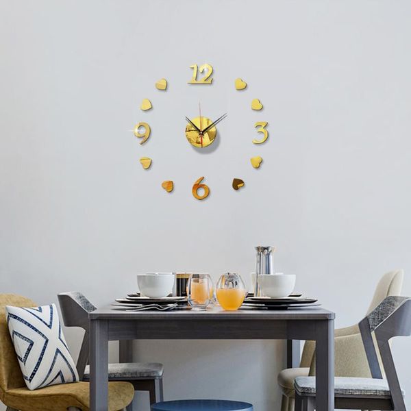 wall clocks 3d heart-shaped clock design large acrylic mirror stickers living room accessories decorative house on the wa
wall clocks 3d heart-shaped clock design large acrylic mirror stickers living room accessories decorative house on the wa