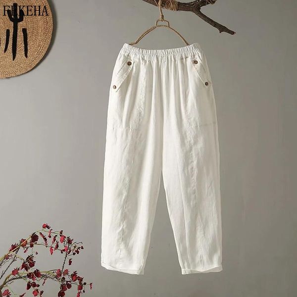 women's pants & capris summer cotton linen for women trousers loose elastic waist casual solid color lady harem female white black, Black;white
women's pants & capris summer cotton linen for women trousers loose elastic waist casual solid color lady harem female white black, Black;white