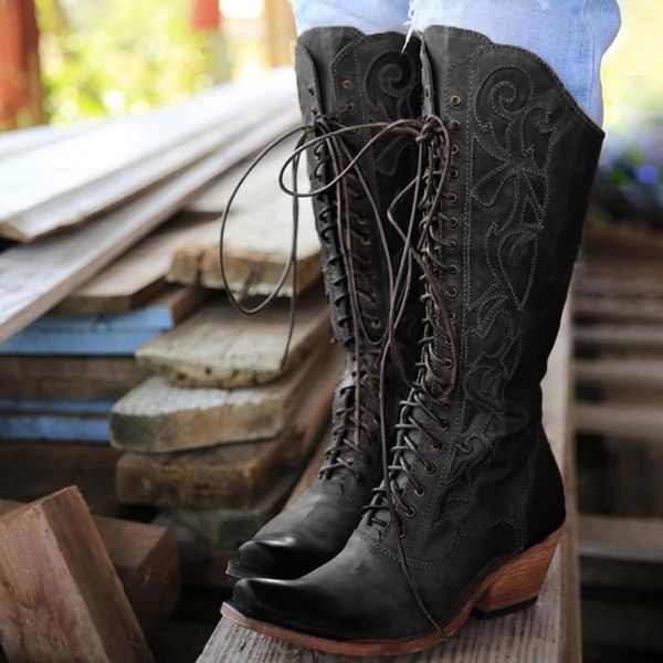 2020 winter fashion women's boots lace up round head retro women's middle tube boots solid square heel pu women shoes, Black
2020 winter fashion women's boots lace up round head retro women's middle tube boots solid square heel pu women shoes, Black