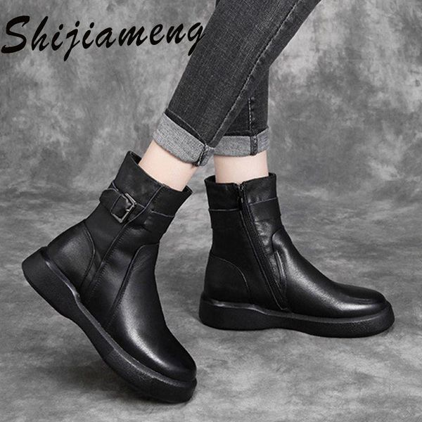 boots autumn and winter 2021 leather casual plush women's cow british belt buckle short fashion, Black
boots autumn and winter 2021 leather casual plush women's cow british belt buckle short fashion, Black