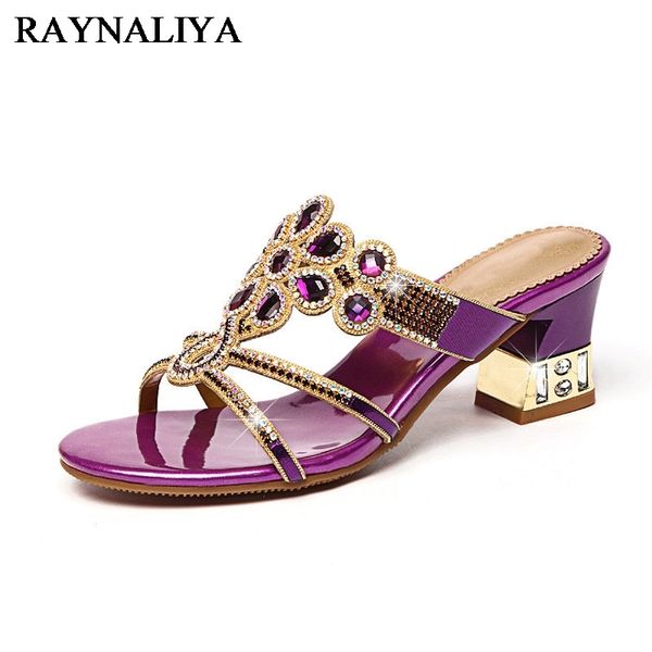 women slippers slip on slides med square high heel brand beach crystal sandal rhinestone classic mature shoes d0022 t61, Black
women slippers slip on slides med square high heel brand beach crystal sandal rhinestone classic mature shoes d0022 t61, Black