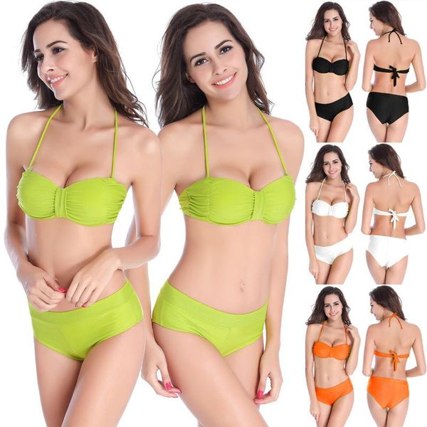 women's swimwear 2021 summer have chest pad split type low waist bikini for woman black pure color bathing suit set, White;black
women's swimwear 2021 summer have chest pad split type low waist bikini for woman black pure color bathing suit set, White;black