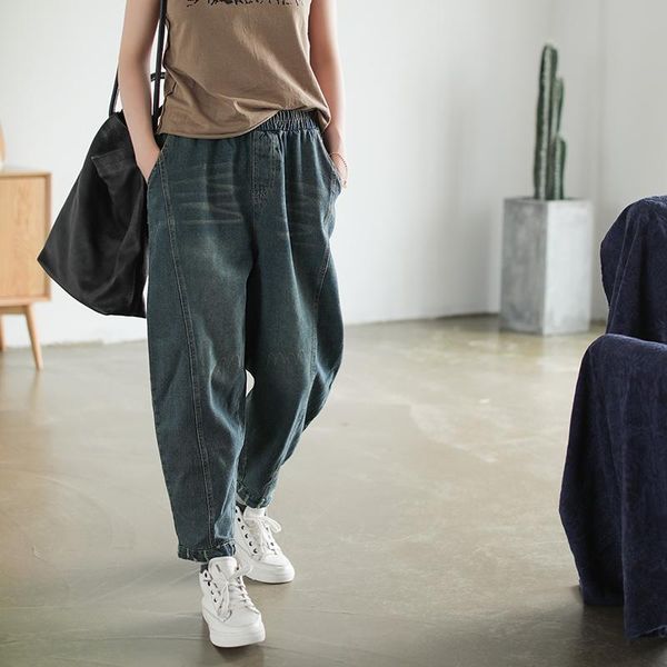 women's jeans autumn women loose fashion casual denim pants 2021 ladies elastic waist pocket scratched trousers mori girl, Blue
women's jeans autumn women loose fashion casual denim pants 2021 ladies elastic waist pocket scratched trousers mori girl, Blue