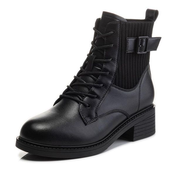 boots leather women's autumn and winter 2021 british style casual thick-heeled short plus velvet mid-tube, Black
boots leather women's autumn and winter 2021 british style casual thick-heeled short plus velvet mid-tube, Black