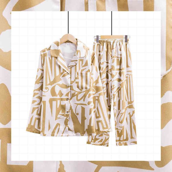 women's long sleeve ice pajamas, home clothes, exquisite, simple, silk screen, two-piece set, spring, summer, autumn ymko, Black;brown
women's long sleeve ice pajamas, home clothes, exquisite, simple, silk screen, two-piece set, spring, summer, autumn ymko, Black;brown