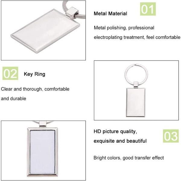 keychains f2td 10pcs sublimation blanks rectangle transfer with metal round key rings for heat press, Silver
keychains f2td 10pcs sublimation blanks rectangle transfer with metal round key rings for heat press, Silver