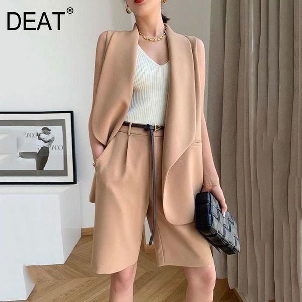 women's tracksuits deat 2021 two piece suit turn-down collar sleeveless women white pockets lace button high waist loose fashion tide 7, Gray
women's tracksuits deat 2021 two piece suit turn-down collar sleeveless women white pockets lace button high waist loose fashion tide 7, Gray