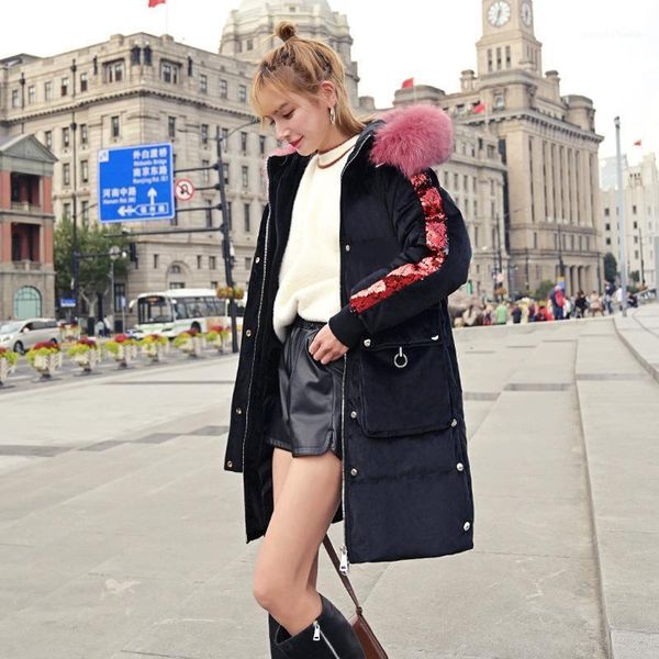 women's down & parkas jacket white duck coat women long fur collar winter warm thick jacket1, Black
women's down & parkas jacket white duck coat women long fur collar winter warm thick jacket1, Black