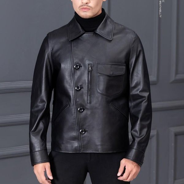 single breasted mens genuine leather suit jacket spring short outerwear slim sheepskin coat casual male motorcycle jackets men's & faux, Black
single breasted mens genuine leather suit jacket spring short outerwear slim sheepskin coat casual male motorcycle jackets men's & faux, Black