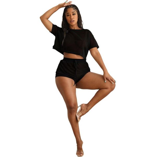 women's tracksuits donsignet women shorts outfits fashion mesh round neck short sleeve nightclub two-piece set conjunto feminino, Gray
women's tracksuits donsignet women shorts outfits fashion mesh round neck short sleeve nightclub two-piece set conjunto feminino, Gray