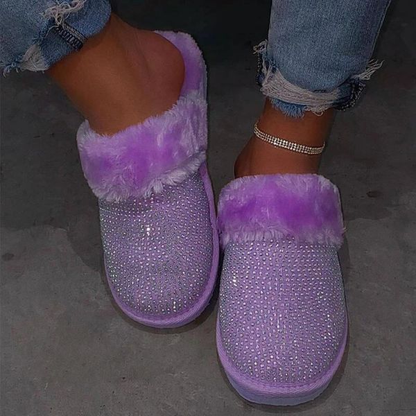 slippers winter warm fur women rhinestone bling plush indoor house shoes soft slip on flat slides zapatilla mujer, Black
slippers winter warm fur women rhinestone bling plush indoor house shoes soft slip on flat slides zapatilla mujer, Black