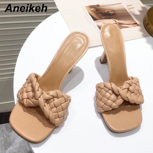 aneikeh sqaure peep toe quilted weave pu mule summer head thin high heel fashion slip on slides ladies party shoe 35-42 slippers, Black
aneikeh sqaure peep toe quilted weave pu mule summer head thin high heel fashion slip on slides ladies party shoe 35-42 slippers, Black