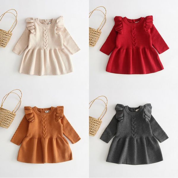 girl's dresses baby girl winter knitted long sleeves dress kids ruffles warm soft clothes knitting sweater frocks autumn fashion outfit, Red;yellow
girl's dresses baby girl winter knitted long sleeves dress kids ruffles warm soft clothes knitting sweater frocks autumn fashion outfit, Red;yellow