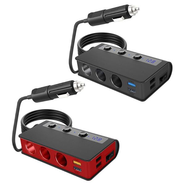 smart home control 12v/24v cigarette lighter 3 socket 180w on-off dc power car splitter with 4-port qc3.0 usb quick charger
smart home control 12v/24v cigarette lighter 3 socket 180w on-off dc power car splitter with 4-port qc3.0 usb quick charger