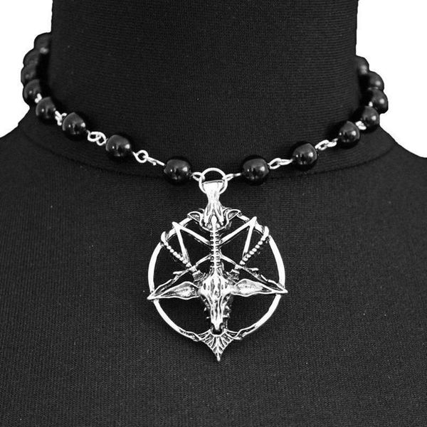 chokers gothic vintage goat head skull black onyx baphomet choker necklace pentagram round devil god jewelry gift for women wholesale, Golden;silver
chokers gothic vintage goat head skull black onyx baphomet choker necklace pentagram round devil god jewelry gift for women wholesale, Golden;silver