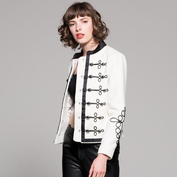 women's jackets women wool short 2021 fall winter luxury cord embroidery designer white outwear button coats, Black;brown
women's jackets women wool short 2021 fall winter luxury cord embroidery designer white outwear button coats, Black;brown
