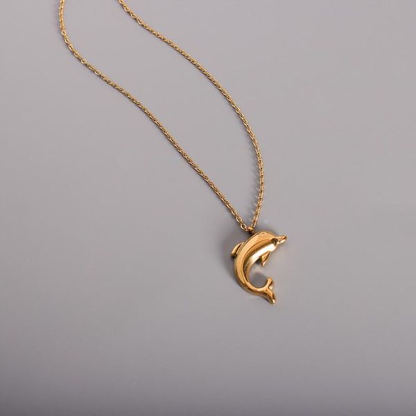 pendant necklaces cute dolphin necklace for women titanium steel ins french choker chain fashion animal jewelry trend collier wholesale, Silver
pendant necklaces cute dolphin necklace for women titanium steel ins french choker chain fashion animal jewelry trend collier wholesale, Silver
