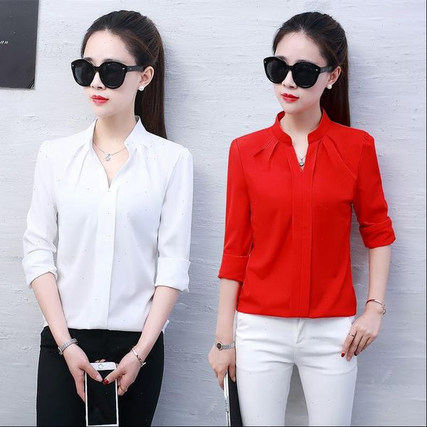 spring autumn chiffon amp work womens shirts feminine long sleeve leisure bottom slim, White
spring autumn chiffon amp work womens shirts feminine long sleeve leisure bottom slim, White