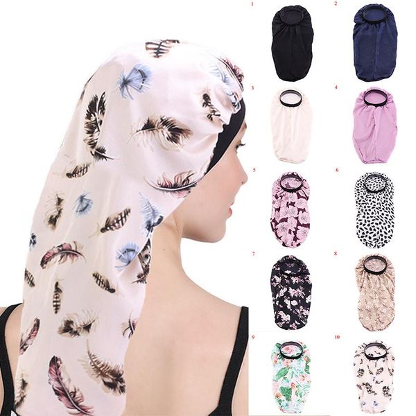 beanie/skull caps print long satin silk bonnet sleep cap with high elastic hairband night hat hair care for women men chemo cancer, Blue;gray
beanie/skull caps print long satin silk bonnet sleep cap with high elastic hairband night hat hair care for women men chemo cancer, Blue;gray