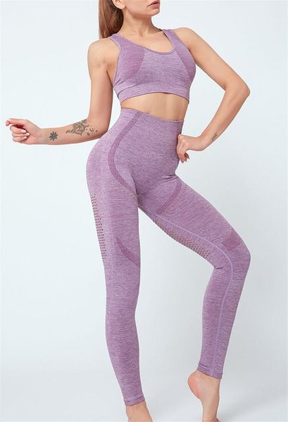 yoga outfit women seamless set sports gym crop bra pad elastic high waist pant solid fitness clothing
yoga outfit women seamless set sports gym crop bra pad elastic high waist pant solid fitness clothing