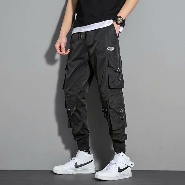 men's explosive waist overalls, handsome stitching, high street hip-hop, korean mid-waist trendy loose casual pants, Black
men's explosive waist overalls, handsome stitching, high street hip-hop, korean mid-waist trendy loose casual pants, Black