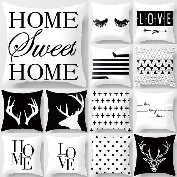 black white geometric letter polyester cushion cover throw pillow car home decoration sofa bed decorative pillowcase cushion/decorative
black white geometric letter polyester cushion cover throw pillow car home decoration sofa bed decorative pillowcase cushion/decorative
