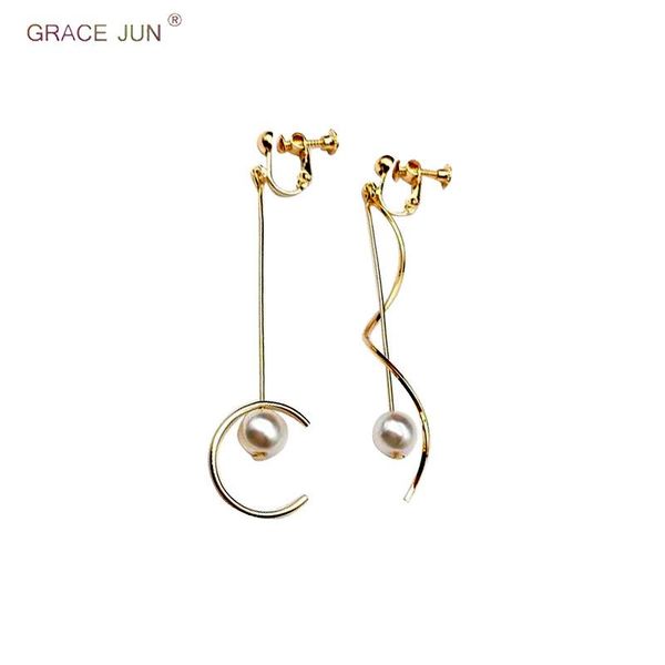clip-on & screw back copper material twisted faux pearl clip on earrings non pierced for women charm jewelry needn't ear hole, Silver
clip-on & screw back copper material twisted faux pearl clip on earrings non pierced for women charm jewelry needn't ear hole, Silver