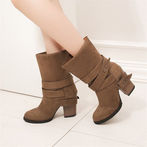 boots fashion round toe winter comfortable square heel flock shoes women belt decoration mid-calf martin boots, Black
boots fashion round toe winter comfortable square heel flock shoes women belt decoration mid-calf martin boots, Black