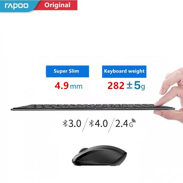 rapoo multi-mode silent wireless keyboard mouse combos bluetooth 3.0/4.0 rf 2.4g switch between 3 devices connection
rapoo multi-mode silent wireless keyboard mouse combos bluetooth 3.0/4.0 rf 2.4g switch between 3 devices connection