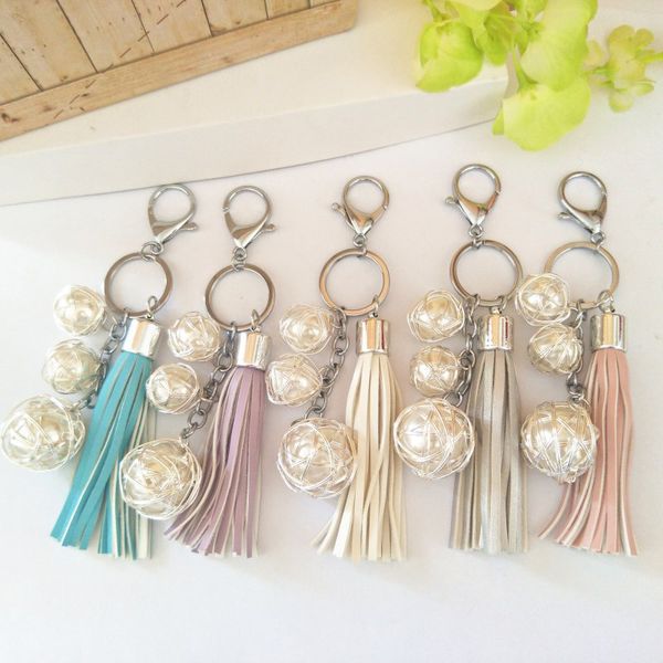 fashion key rings elegant multicolor pu leather tassel keychain with winding imitation pearl pendant women girls bag hanging accessories, Slivery;golden
fashion key rings elegant multicolor pu leather tassel keychain with winding imitation pearl pendant women girls bag hanging accessories, Slivery;golden